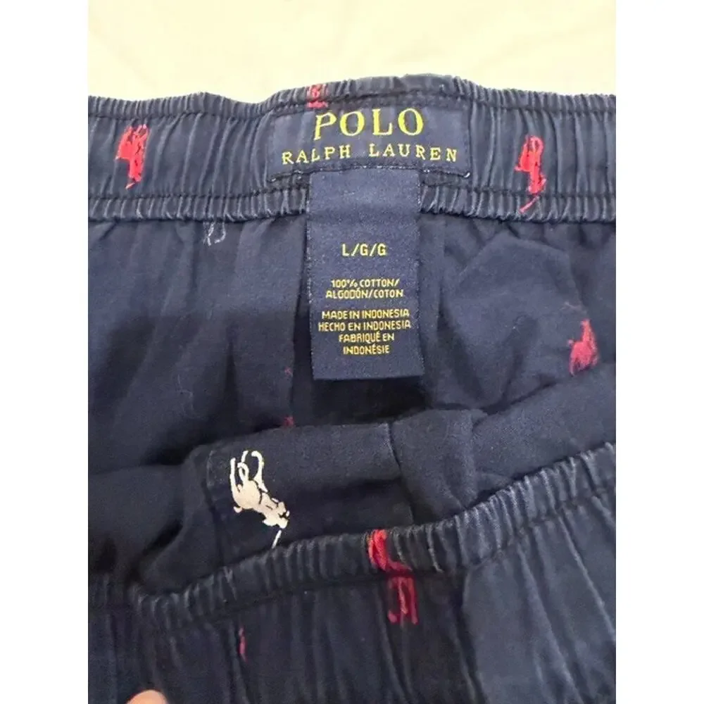 Polo Ralph Lauren Sleepwear Pajama Pants Mens Large Pony All Over Print Lounge